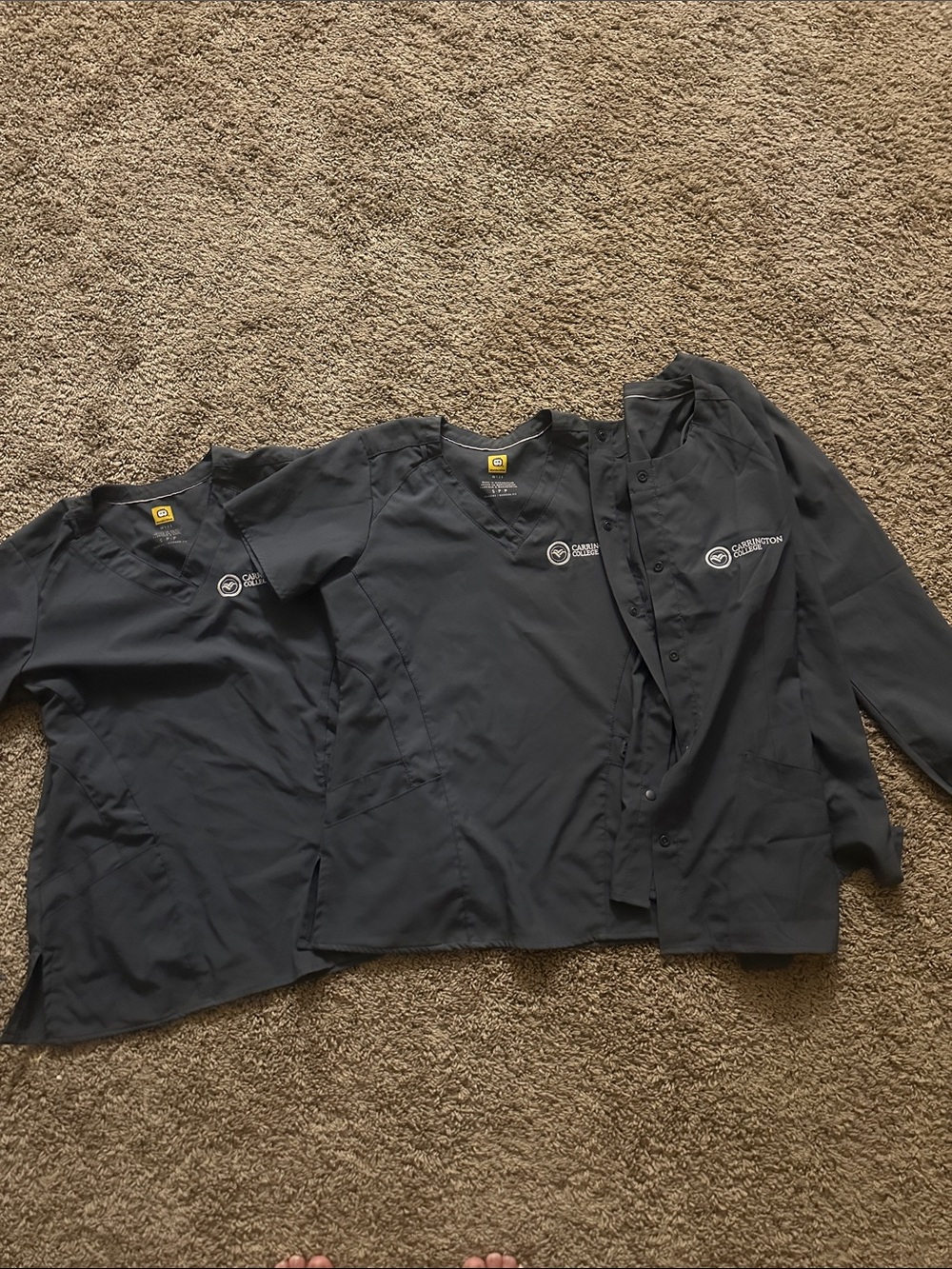 Carrington college scrub top and jacket set